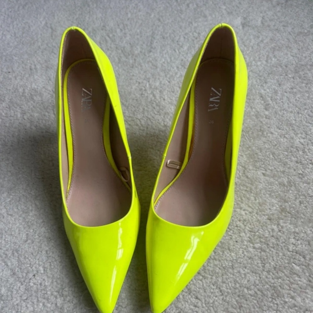 Zara Neon Yellow Women's Heels